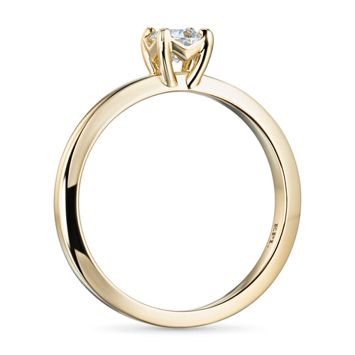 14K Yellow Gold Ring with 1 Round-Cut Lab-Created Diamond 0.364 CT.TW