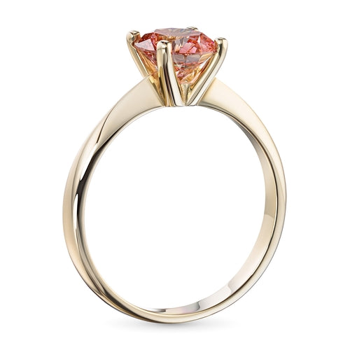 14K Yellow Gold Ring with 1 Round-Cut Lab-Created Diamond 0.775 CT.TW