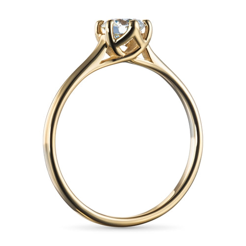 14K Yellow Gold Ring with 1 Round-Cut Lab-Created Diamond 0.364 CT.TW