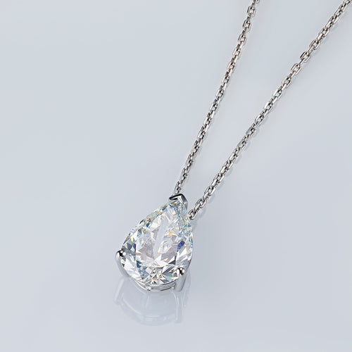 14K White Gold Pendant with 1 Pear-Cut Lab-Created Diamond 1.08 CT.TW