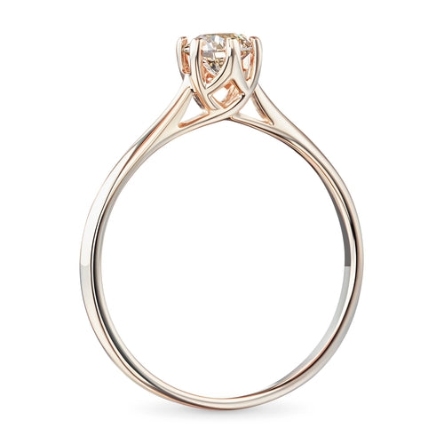 14K Rose Gold Ring with 1 Round-Cut Lab-Created Diamond 0.54 CT.TW