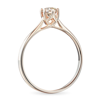 14K Rose Gold Ring with 1 Round-Cut Lab-Created Diamond 0.54 CT.TW