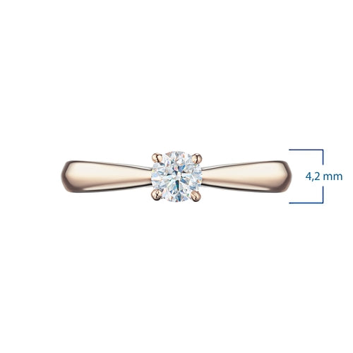 14K Rose Gold Ring with 1 Round-Cut Lab-Created Diamond 0.505 CT.TW