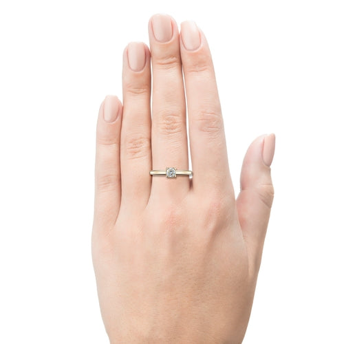 14K Yellow Gold Ring with 1 Round-Cut Lab-Created Diamond 0.364 CT.TW