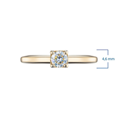 14K Yellow Gold Ring with 1 Round-Cut Lab-Created Diamond 0.364 CT.TW
