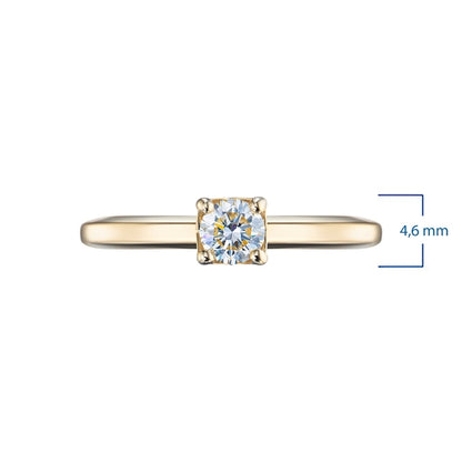 14K Yellow Gold Ring with 1 Round-Cut Lab-Created Diamond 0.364 CT.TW