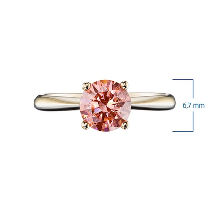 14K Yellow Gold Ring with 1 Round-Cut Lab-Created Diamond 0.775 CT.TW