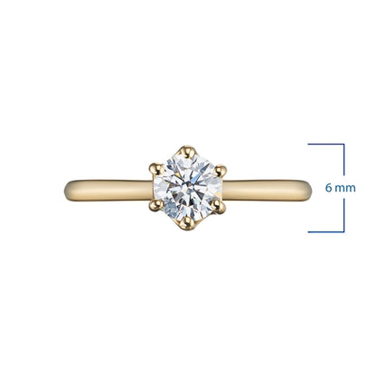 14K Yellow Gold Ring with 1 Round-Cut Lab-Created Diamond 0.364 CT.TW