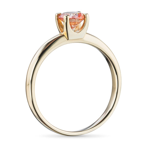 14K Yellow Gold Ring with 1 Round-Cut Lab-Created Diamond 0.36 CT.TW