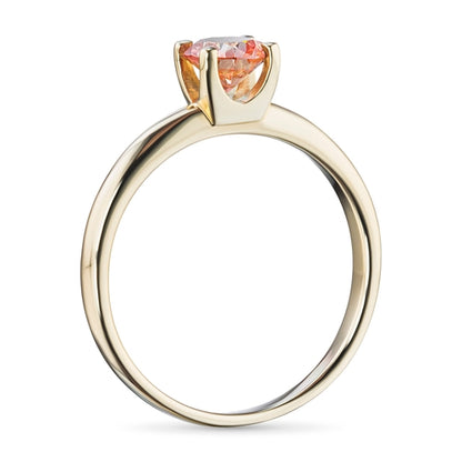 14K Yellow Gold Ring with 1 Round-Cut Lab-Created Diamond 0.36 CT.TW