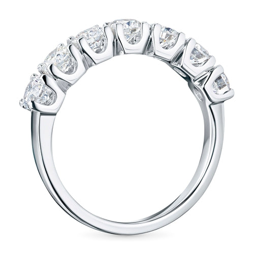 14K White Gold Ring with 7 Round-Cut Lab-Created Diamonds 1.13 CT.TW