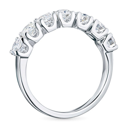 14K White Gold Ring with 7 Round-Cut Lab-Created Diamonds 1.13 CT.TW
