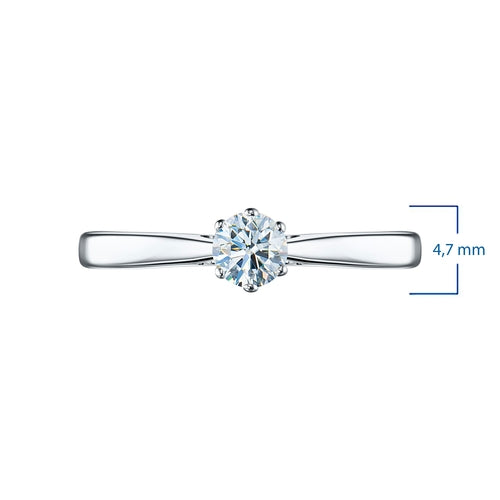 14K White Gold Ring with 1 Round-Cut Lab-Created Diamond 0.366 CT.TW