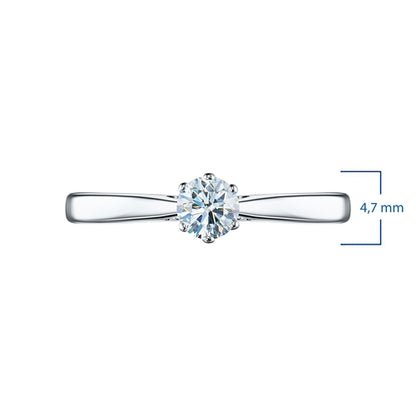 14K White Gold Ring with 1 Round-Cut Lab-Created Diamond 0.366 CT.TW