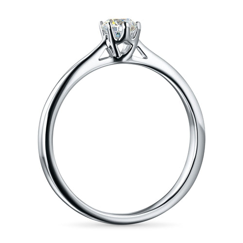14K White Gold Ring with 1 Round-Cut Lab-Created Diamond 0.366 CT.TW