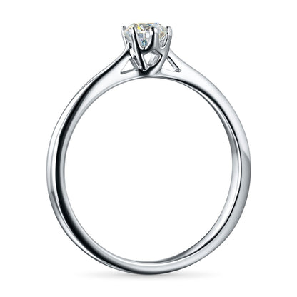 14K White Gold Ring with 1 Round-Cut Lab-Created Diamond 0.366 CT.TW