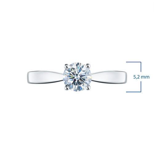 14K White Gold Ring with 1 Round-Cut Lab-Created Diamond 0.564 CT.TW