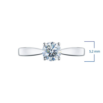 14K White Gold Ring with 1 Round-Cut Lab-Created Diamond 0.564 CT.TW
