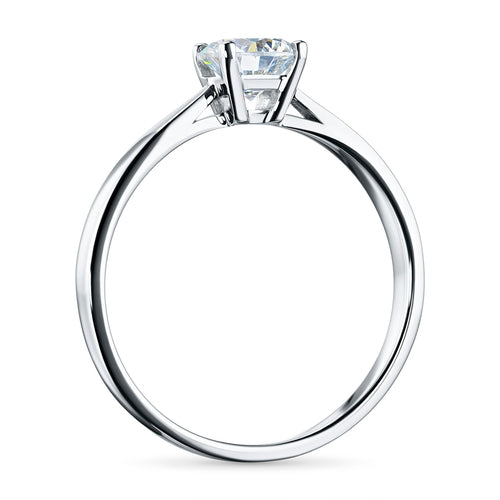 14K White Gold Ring with 1 Round-Cut Lab-Created Diamond 0.564 CT.TW
