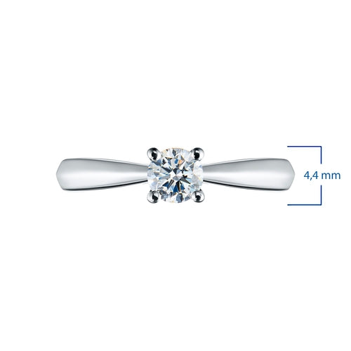 14K White Gold Ring with 1 Round-Cut Lab-Created Diamond 0.525 CT.TW