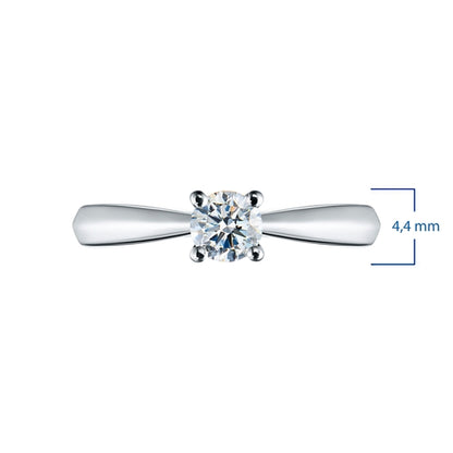 14K White Gold Ring with 1 Round-Cut Lab-Created Diamond 0.525 CT.TW