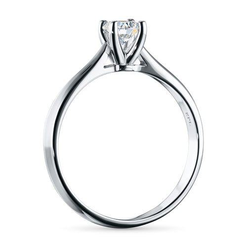 14K White Gold Ring with 1 Round-Cut Lab-Created Diamond 0.525 CT.TW