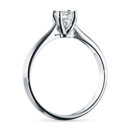 14K White Gold Ring with 1 Round-Cut Lab-Created Diamond 0.525 CT.TW