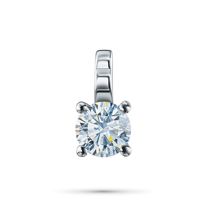 14K White Gold Pendant with 1 Round-Cut Lab-Created Diamond 0.78 CT.TW