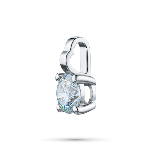 14K White Gold Pendant with 1 Round-Cut Lab-Created Diamond 0.78 CT.TW