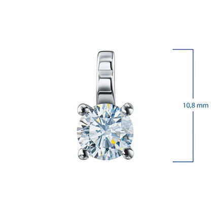 14K White Gold Pendant with 1 Round-Cut Lab-Created Diamond 0.78 CT.TW