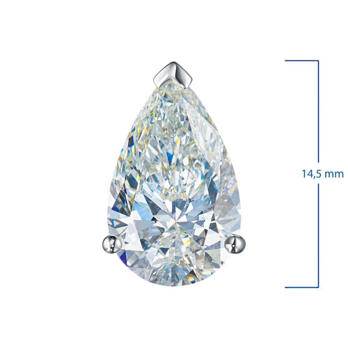 14K White Gold Pendant with 1 Pear-Cut Lab-Created Diamond 1.08 CT.TW