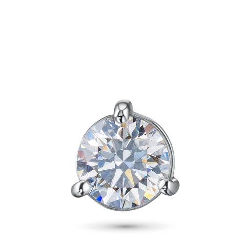14K White Gold Pendant with 1 Round-Cut Lab-Created Diamond 1.005