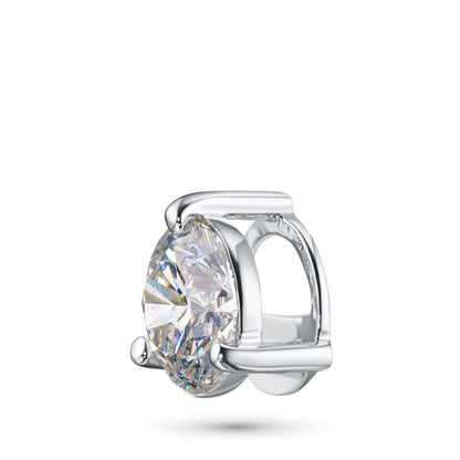 14K White Gold Pendant with 1 Round-Cut Lab-Created Diamond 1.005