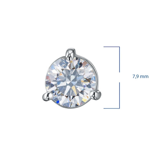 14K White Gold Pendant with 1 Round-Cut Lab-Created Diamond 1.005
