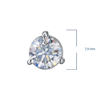 14K White Gold Pendant with 1 Round-Cut Lab-Created Diamond 1.005
